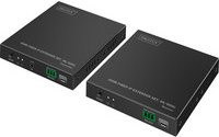 Digitus HDMI Fiber IP Extender Set in Schwarz mit SFP, RS232, Micro USB und 3,5 mm Klinke - Bild 1