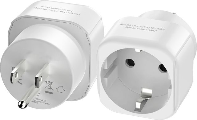 HITRENDS USA-Reiseadapter EU-zu-US-Reisestecker in Weiß für Kanada, Japan und Thailand - Bild 1