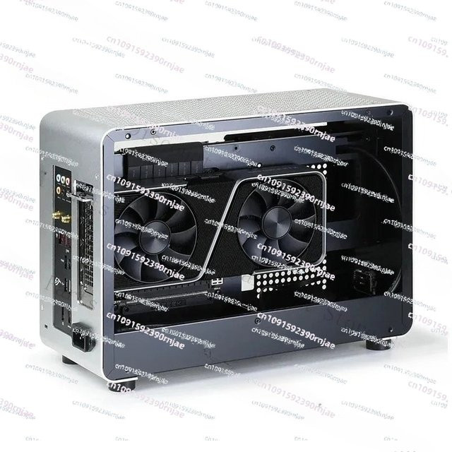 GEEEK G1-SE ITX Gehäuse aus Vollaluminium mit transparenter Seitenwand in Schwarz und Silber - Bild 1