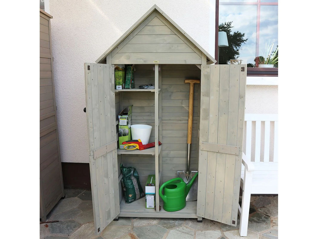 HABAU Gartenschrank Lena in Grau im Landhausstil mit H x B x T: 178 x 83 x 45 cm - Bild 2