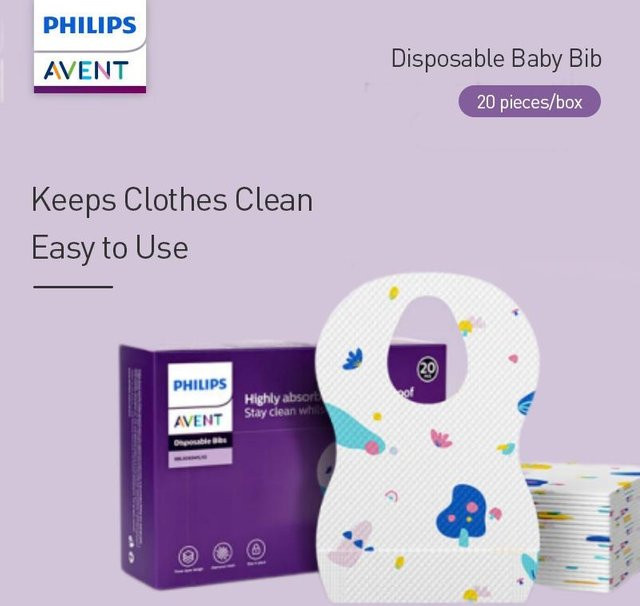 Philips Avent 3D Magic Einweg-Babylätzchen in Weiß, 20 Stück pro Box - Bild 1