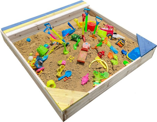 NYVIKids Semplice Kinder Sandkasten mit Abdeckung und 3 Sitzplätzen, B/T: 102 x 96 cm - Bild 1