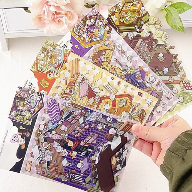 Mr. Paper 3D-Landschaft Aufkleber für Scrapbook und Tagebuch, Multicolour - Bild 1