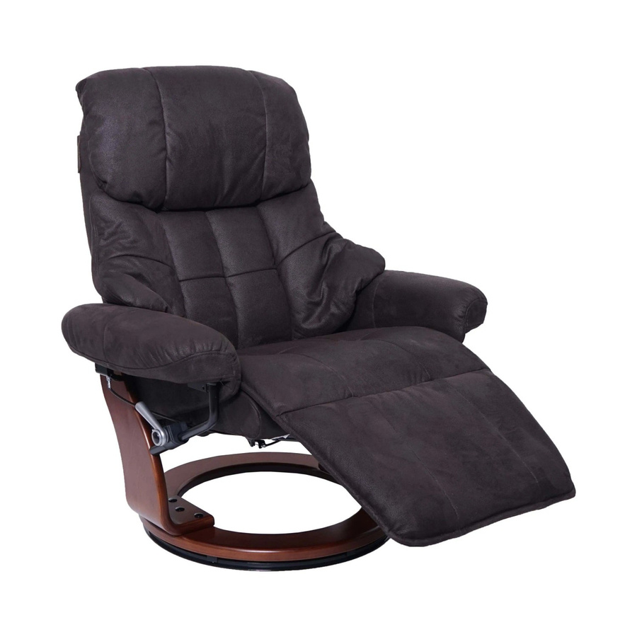 MCA Relaxsessel Windsor 2 Fernsehsessel aus Stoff und Textil in Braun-Schwarz mit Walnuss-Optik - Bild 2