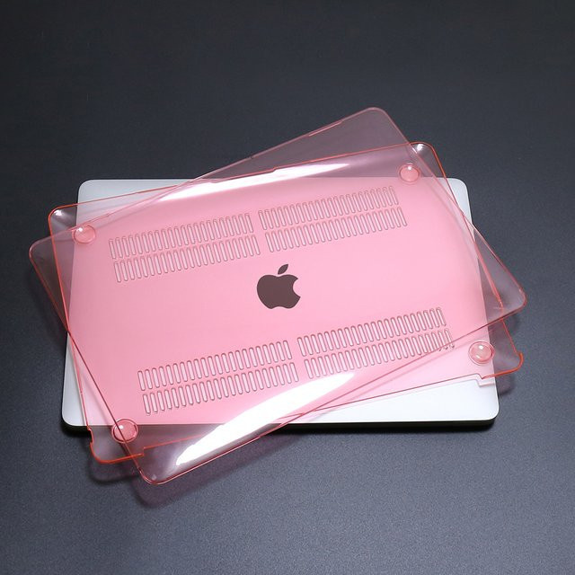 Transparente Laptop-Hülle aus hartem PC für Apple MacBook Air und Pro, Schutzhülle in Transparent, Blau oder Pink - Bild 1