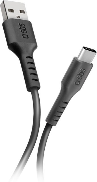 SBS USB-C auf USB-A Daten- und Ladekabel, Schwarz, Länge: 1 m - Bild 1