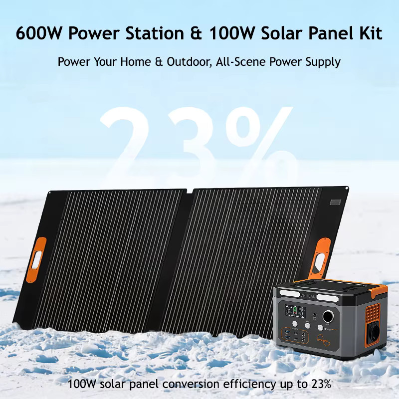 CHUBAN Tragbare Powerstation 600W mit 100000mAh Solargenerator und optionalem 100W Solarpanel in Schwarz - Bild 4