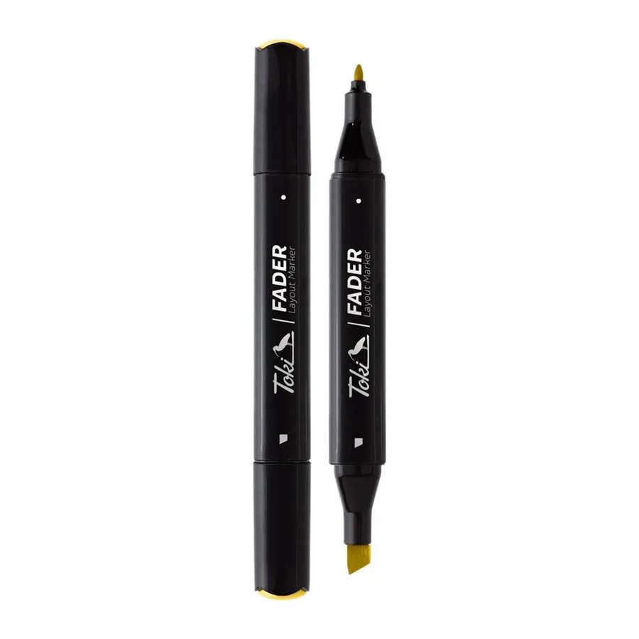 Toki Marker Fader Permanent Marker mit Keilspitze in Lightning Yellow und 66 Farben - Bild 2
