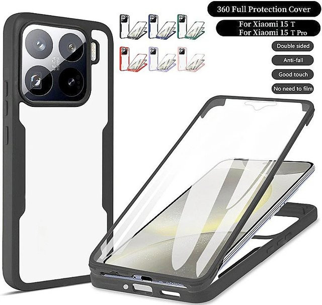 3in1 360 Grad Schutzhülle mit Displayschutz für Xiaomi 15T Pro 14T POCO M7 Pro F7 Ultra X7 Pro Transparent - Bild 1