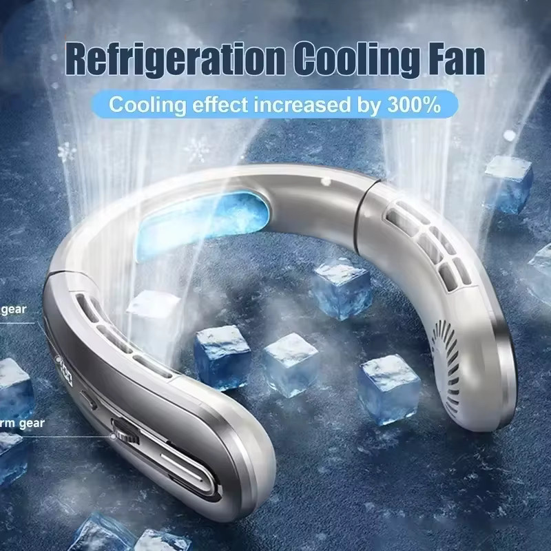 Xiaomi Halsventilator mit Digitalanzeige, kabelloser Nackenventilator und USB-wiederaufladbarem Mini-Luftkühler aus Kunststoff - Bild 2