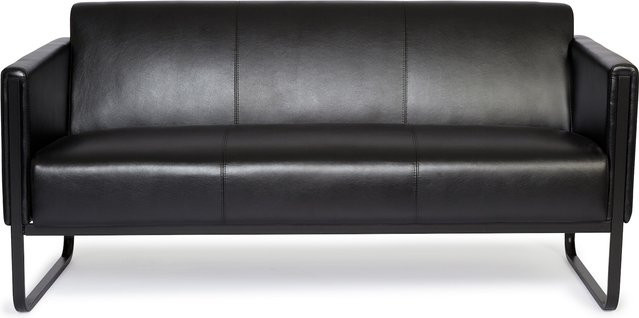 hjh OFFICE Lounge Sofa BALI in Schwarz aus Kunstleder mit Armlehnen - Bild 1