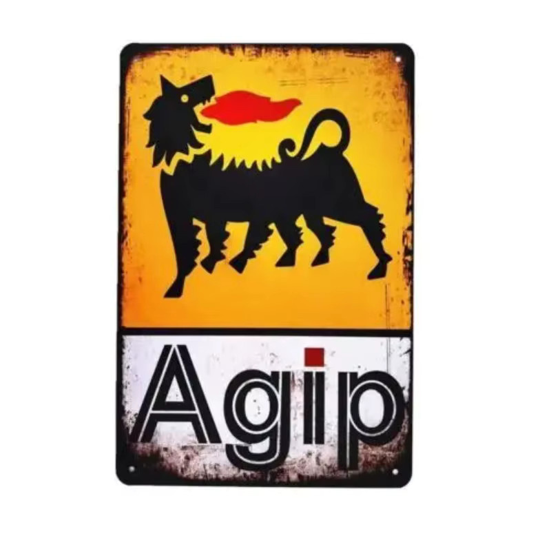 Agip Motor Oil Vintage Blechschild im Portraitformat für deine Garage oder Tankstelle - Bild 2