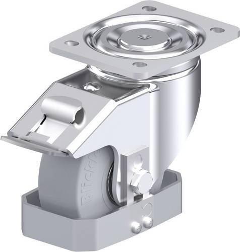 Blickle Stahlblech-Lenkrolle LH-SE 125K-FI-SG-FS in Silber mit 125 mm Rad-Durchmesser und 320 kg Tragfähigkeit - Bild 1