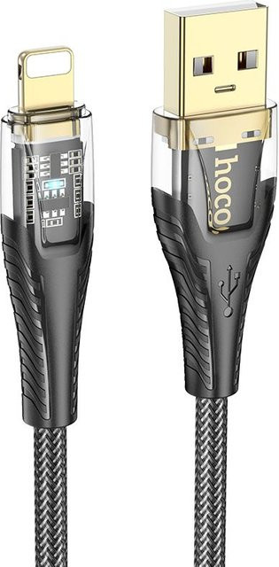 HOCO U121 Daten- und Ladekabel USB-A auf Lightning, 18W, Schwarz, Länge: 1,2 m - Bild 1