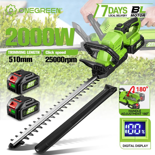 Onegreen Bürstenloser Elektrischer Heckenschneider 2000W für Makita LXT 18V Akku, Kabelloses Garten-Strauchschneidewerkzeug in Grün - Bild 1