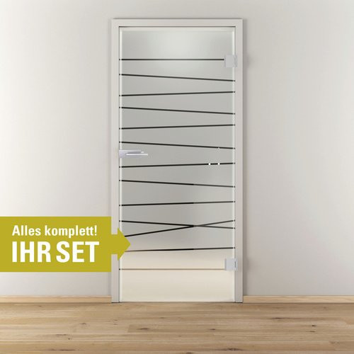 NOVADOORS Glasdrehtür-Set Nova GST 514, Farbe: Grün, B/H: 83,4 x 197,2 cm - Bild 1