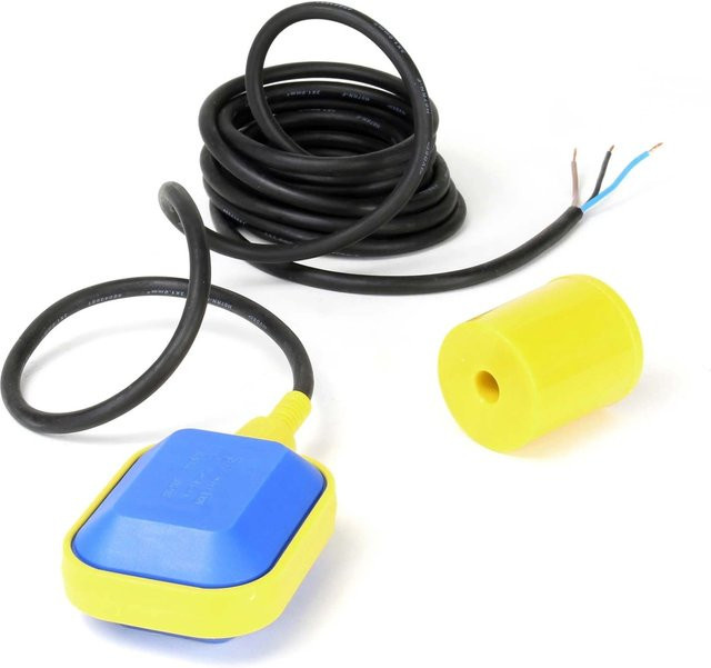 Wiltec Schwimmerschalter für Tauchpumpen mit 10m Kabel, 230V, 16A, Pegelschalter aus PVC - Bild 1