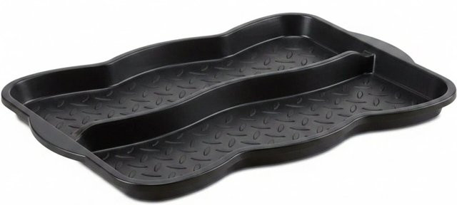 Relaxdays Schuhabtropfschale aus Polypropylen in Schwarz mit Profil für 2 Paar, B: 50 cm, T: 38 cm, H: 3 cm - Bild 1