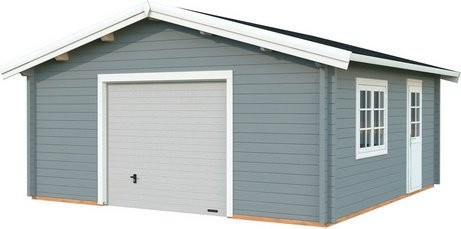 PALMAKO Garage Roger aus Holz in Grau mit Satteldach, B/T/H: 622 x 596 x 312 cm - Bild 1