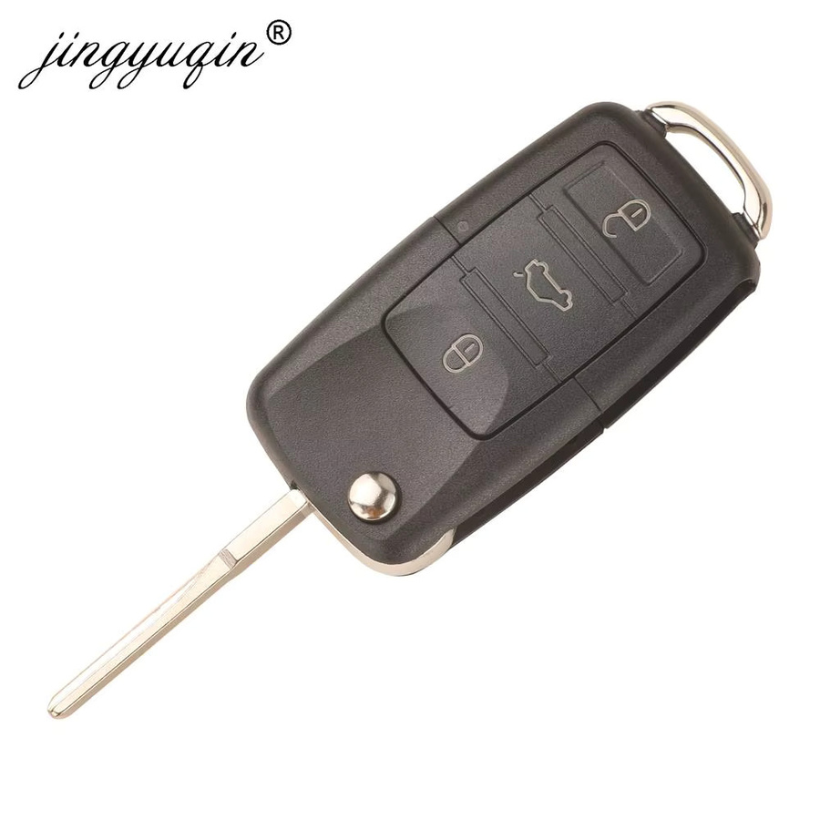 Jingyuqin Auto Schlüssel für Volkswagen Crafter 2006-2016 Flip Remote 3 Tasten 433 MHz Schwarz - Bild 2