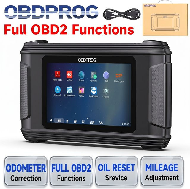 OBDPROG M500 Professionelles Instrument zur Kalibrierung von Auto-Instrumentenclustern und Öl-Reset-Tool als Fahrzeugscanner in Schwarz - Bild 1