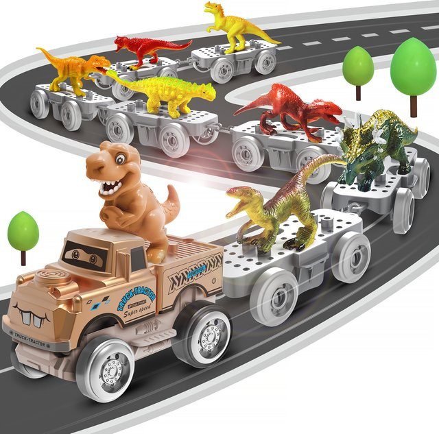 TONERJU Dinosaurier Magische Eisenbahn-Rennbahn Spielzeug, mit LED-Blinklichtern - Bild 1