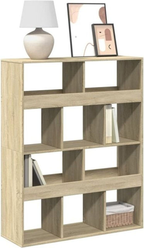 Vidaxl Bücherregal aus Holzwerkstoff in Eiche Natur Braun, B/T/H: 100 x 33 x 125,5 cm - Bild 1