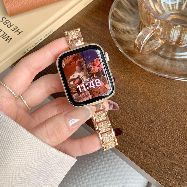 TINUORA Uhrenarmband Legierung, Diamant, Roségold, Damen - Bild 1