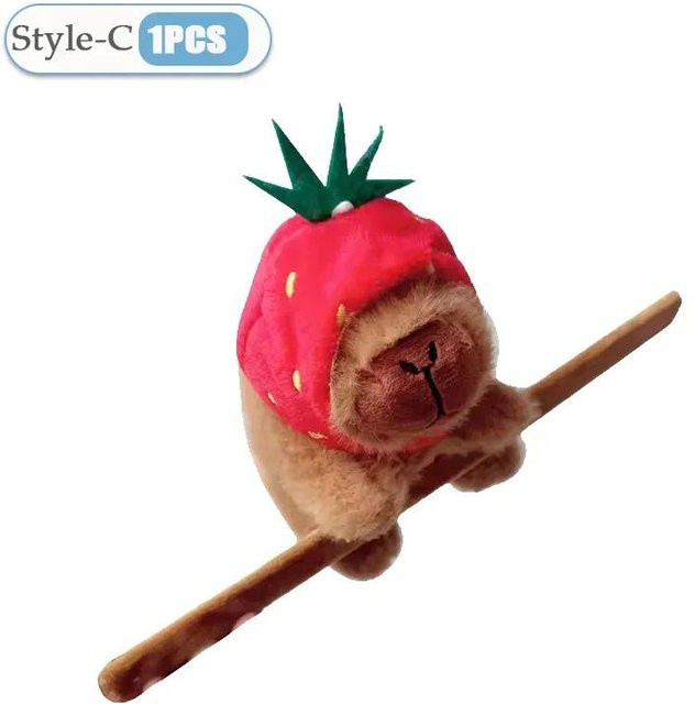 Yiran toy Capybara Tier Klatsch Schnapp Wickel Armband, Plüsch Stofftier, Braun - Bild 1