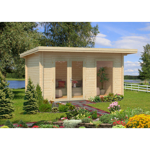 Palmako Blockbohlenhaus Heidi Gartenhaus aus Fichtenholz mit Pultdach in Braun B/H/T: 478 x 244 x 300 cm - Bild 4