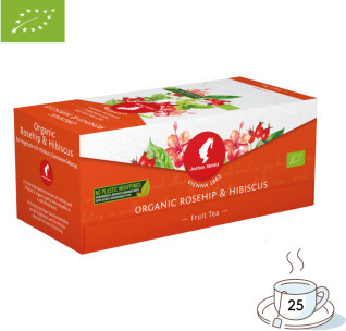Julius Meinl Bio Tee Hagebutte Hibiskus, Früchtetee, Teebeutel, 25 Stück, 50g - Bild 1