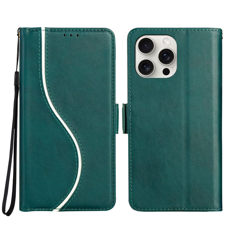 HKNR Leder Telefon Brieftasche als Flip-Cover für iPhone mit Kartenfach und Standfunktion in Blau - Bild 6