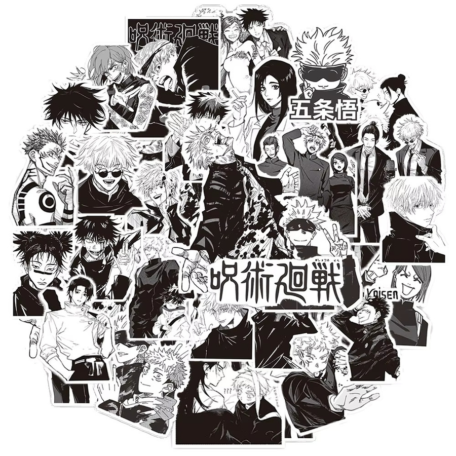 Bandai Jujutsu Kaisen Aufkleber, Schwarz, Weiß, Set / Bundle - Bild 2
