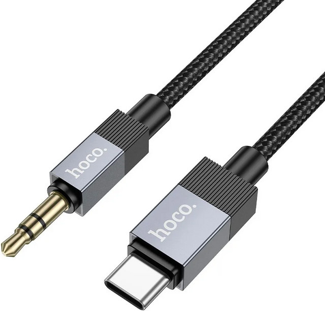 HOCO UPA32B Audio-Kabel USB-C auf 3,5mm Klinke, Schwarz, 1m - Bild 1