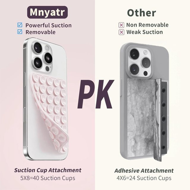 2er-Pack Silikon-Handyhalterung mit doppelseitigen Saugnäpfen in Pink und Weiß - Bild 1
