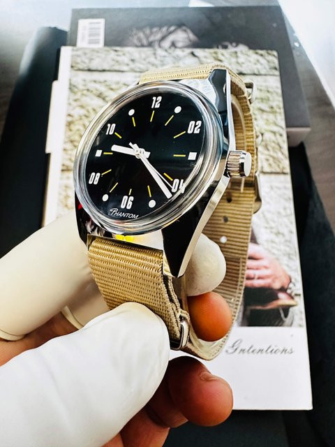 Phantom Armbanduhr, Handaufzug, Edelstahl, 36 mm, Herren, Schwarz - Bild 1