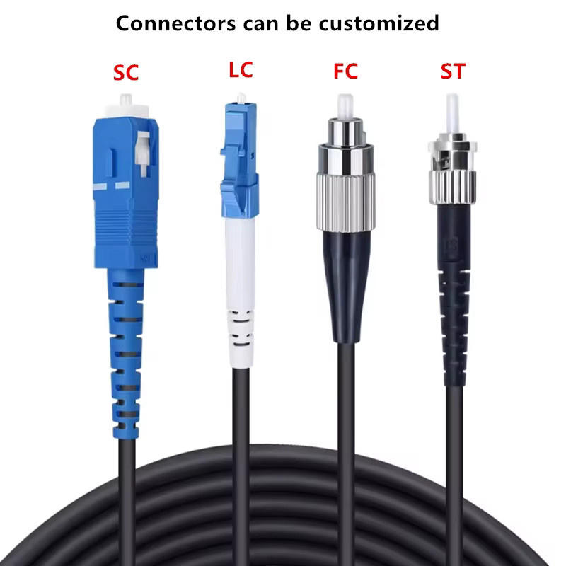 ZSHZTL Singlemode Outdoor Glasfaser-Patchkabel 2-adrig, TPU-gearmtes Glasfaserkabel 3mm, Farbe: Schwarz, Anschlüsse: LC FC SC ST UPC - Bild 3
