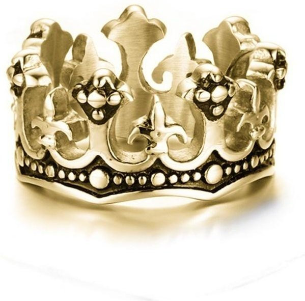 YY-TK Ring, Edelstahl, Gold, Herren - Bild 1