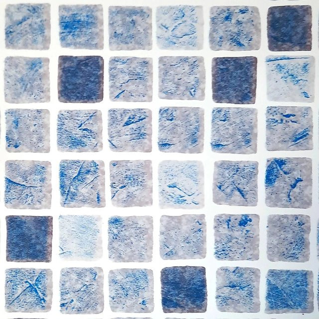Unipool Premium Poolfolie für Achtformpools in Mosaik Grau Blau, Stärke 0,6 mm, B: 650 cm, T: 420 cm, H: 150 cm - Bild 1