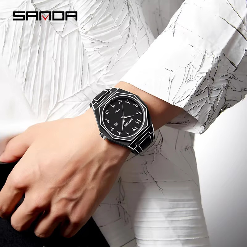 SANDA Armbanduhr Quarz, Schwarz, Herren, Datum - Bild 3