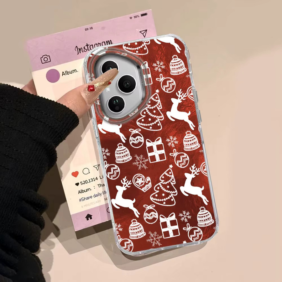 Honor Handyhülle Frohe Weihnachten Roter Elch Abdeckung für Honor 400 200 90 Smart Pro Magic 7 6 5 70 Lite X9a X9c X9b X8a X8b X6c X7b X7c X6b in Rot - Bild 3
