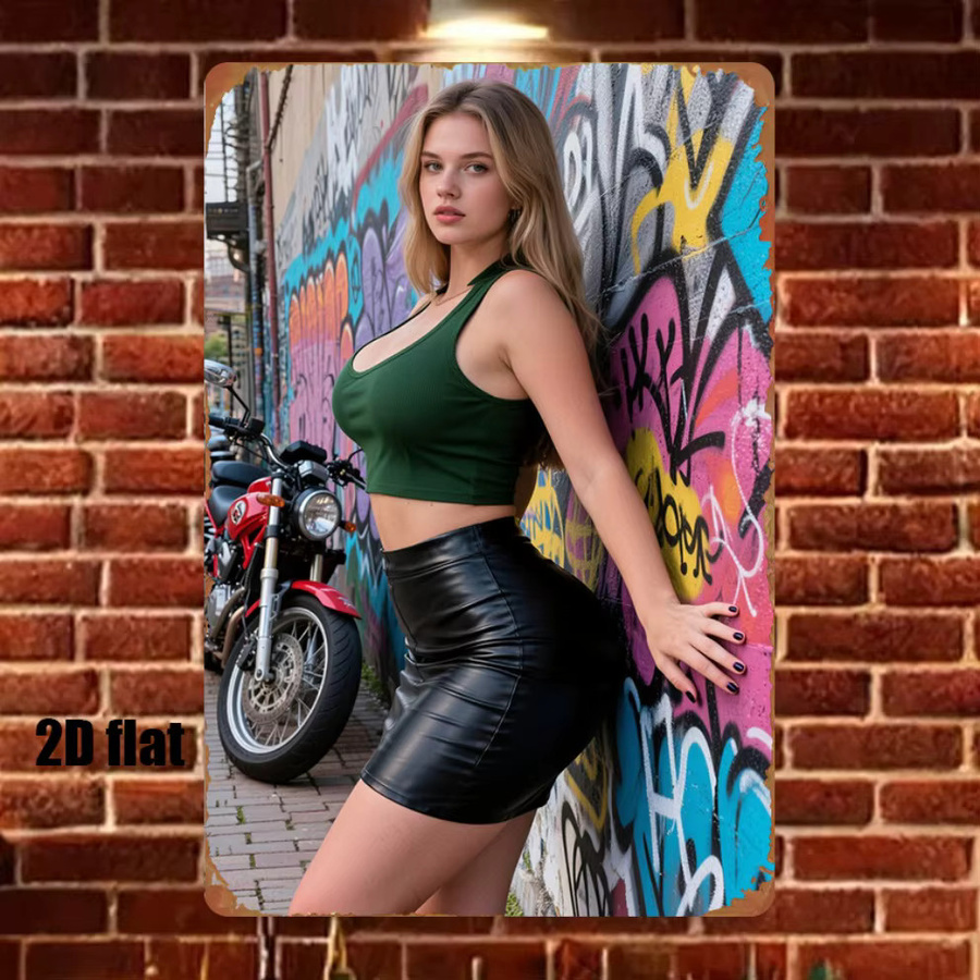 CIFBUY Vintage Metall-Wandschild mit Graffiti-Kunst im abstrakten Design, Mehrfarbig, B: 20,32 cm, H: 30,48 cm - Bild 3