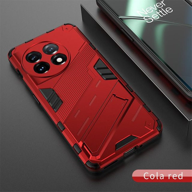 Stoßfeste Schutzhülle mit Magnethalter und Ständer für OnePlus 11 5G und OnePlus 11R in Rot - Bild 1