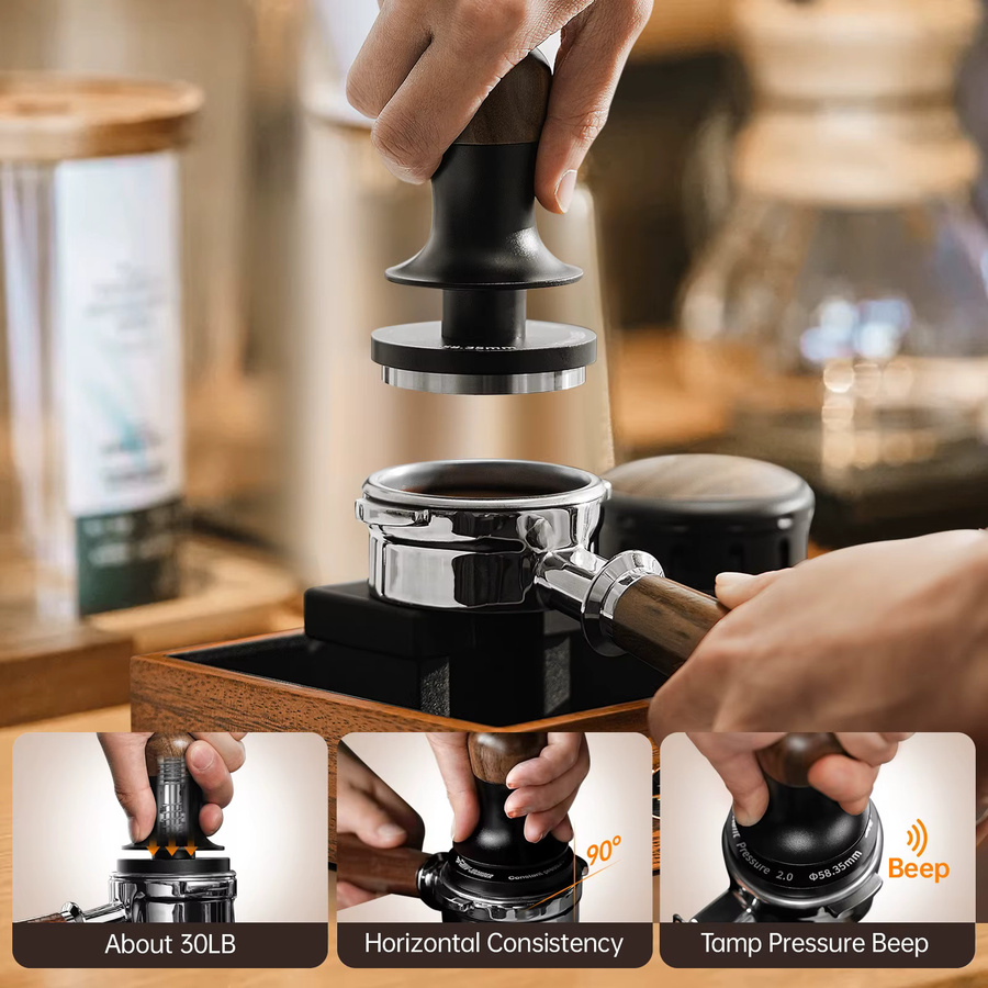MHW-3BOMBER Flash Tamper 2.0 Espresso-Nivellierer und Kaffee-Verteiler mit 30lbs Feedback für Barista und Heim-Kaffee-Zubehör - Bild 2