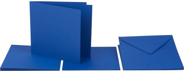 Folia Doppelkarten mit Umschlägen und Einlegeblättern, Blau, B/T/H: 13,5 x 13,5 x 13,5 cm, 220g/m² - Bild 1