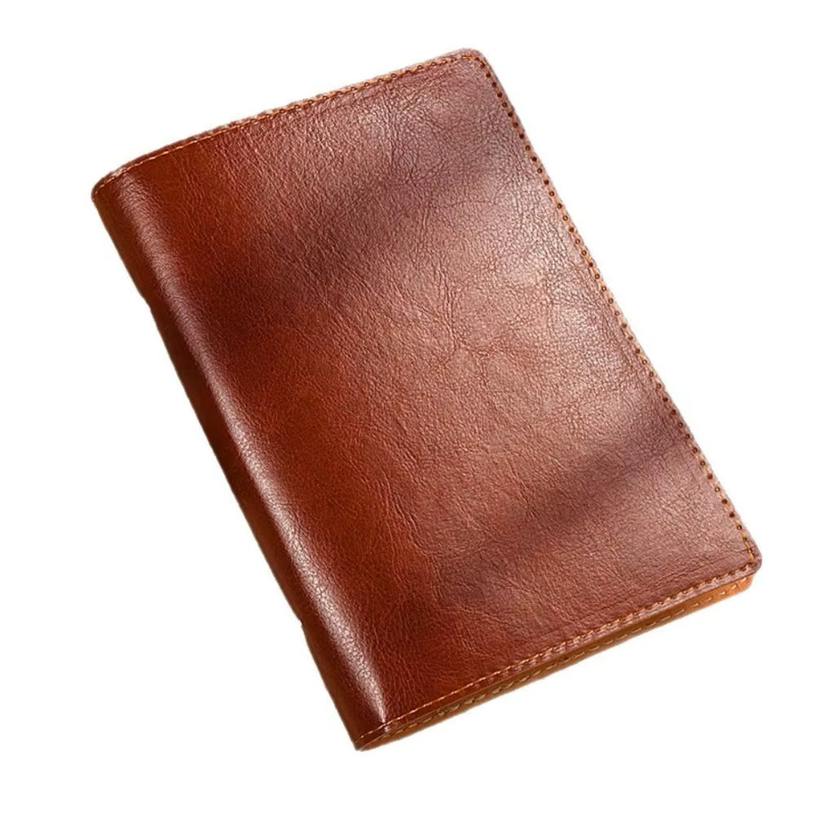 Notizbuch mit Loseblatt-System aus PU-Leder in Braun mit abnehmbarem Hardcover und linierten Seiten für A5 und A6 - Bild 2