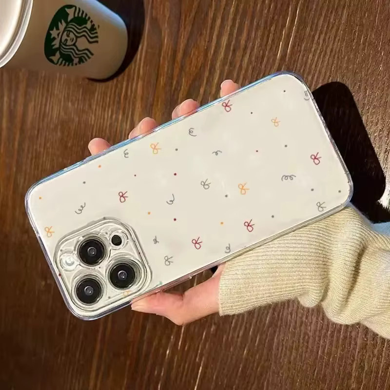 Transparente Handyhülle mit Schleifen und Punktmuster für Apple iPhone 17 16 15 Pro Max Serien - Bild 4