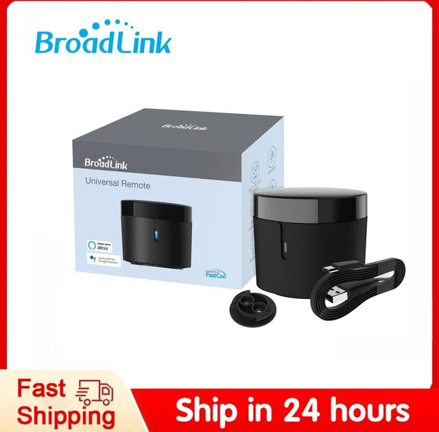 Broadlink RM4 Mini Smart Infrarot Fernbedienung mit USB-Adapter, Schwarz, Sprachsteuerung via Alexa und Google Home kompatibel - Bild 1
