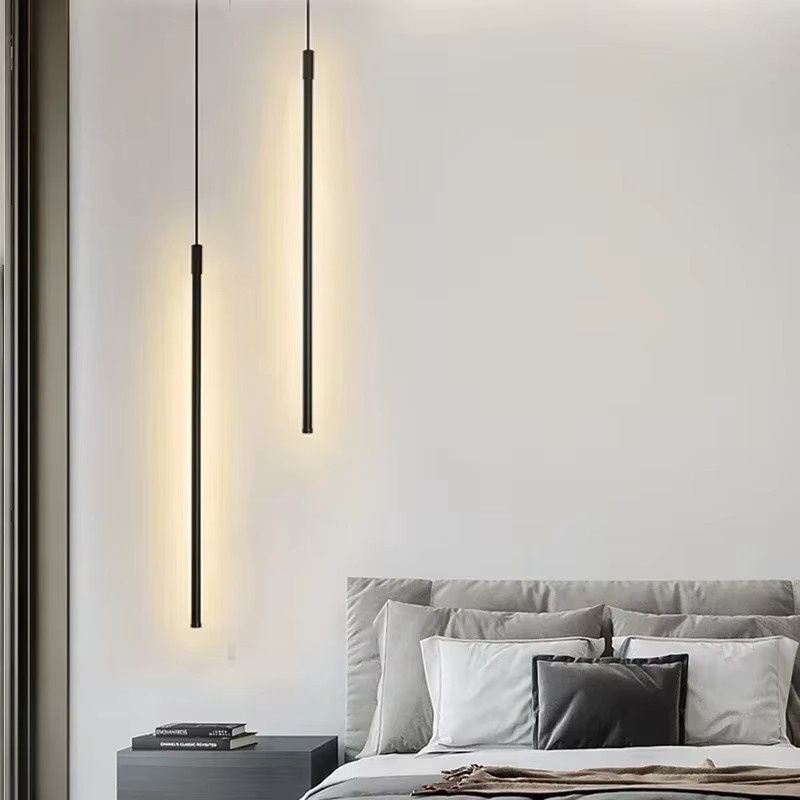 DAMIASMIL LED-Streifen-Pendelleuchte Neon Flex in Schwarz für Wohnzimmer und Schlafzimmer - Bild 3