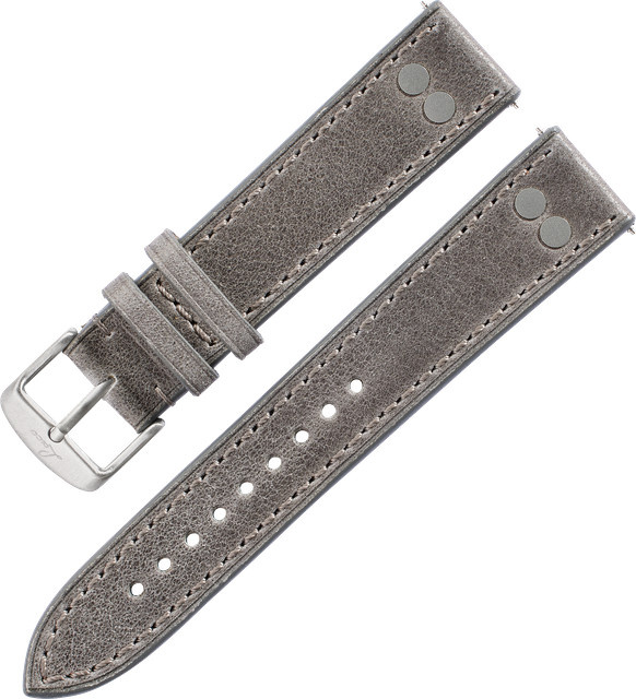 Laco Uhrenarmband Pilot Strap XL, Leder, grau, 18 mm - Bild 1